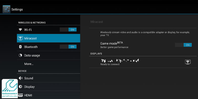 اتصال تبلت به تلویزیون با miracast