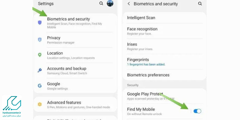 غیر فعال کردن Find My Mobile از طریق تنظیمات